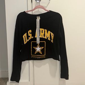 US Army PINK Navy Black Long-sleeve Top